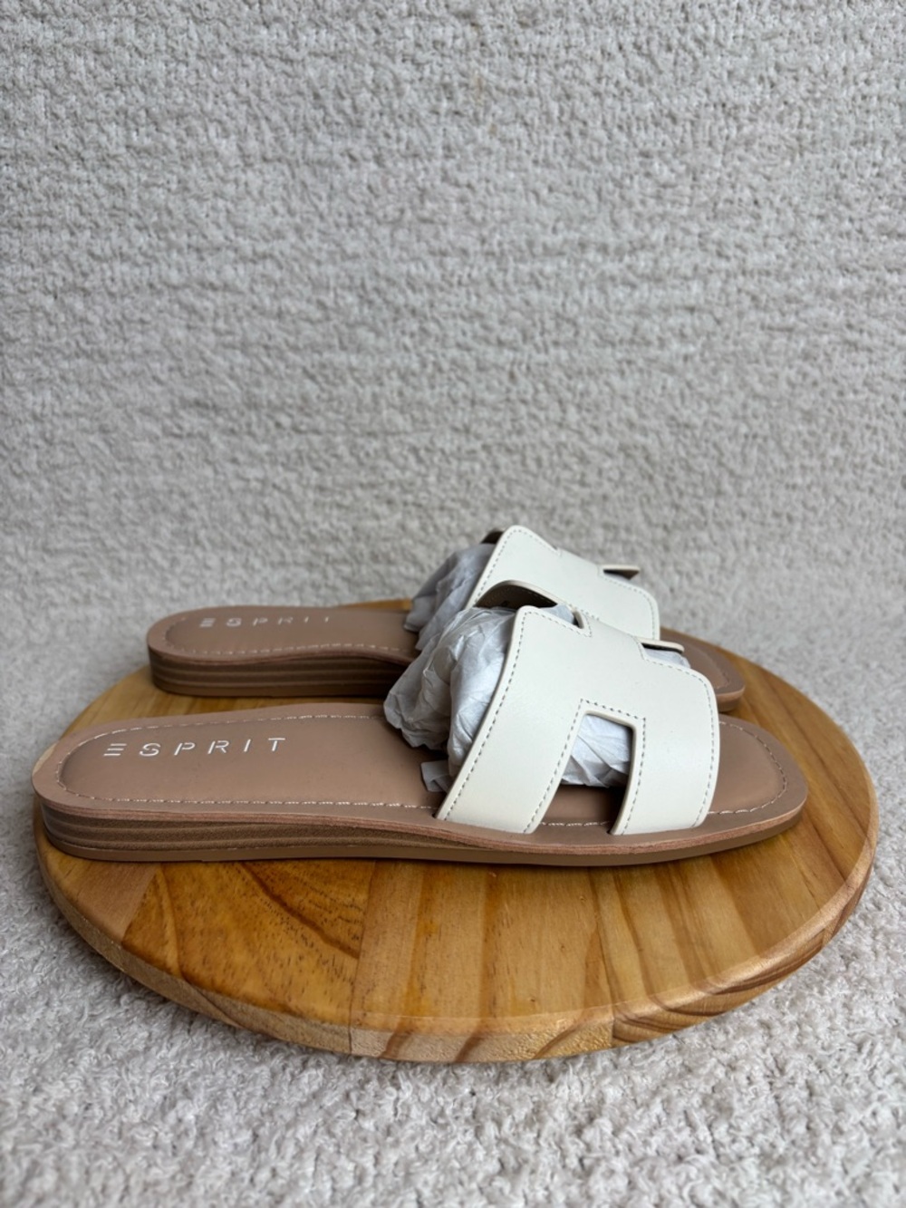 Espirit Sandals Womens 6.5 Leona Comfort Slides in Off White New without Box